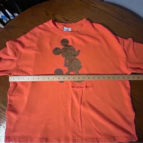 Disney Parks Womens Large Reversible Sequined Mickey Mouse Top Coral Orange - Picture 9 of 10